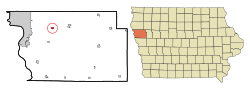 Woodbury County Iowa Incorporated and Unincorporated areas Lawton Highlighted